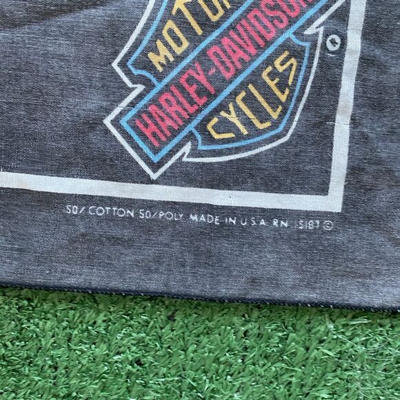 VINTAGE HARLEY DAVIDSON SINK YOUR CLAWS EAGLE BANDANA BLACK OS - Picture 4 of 7